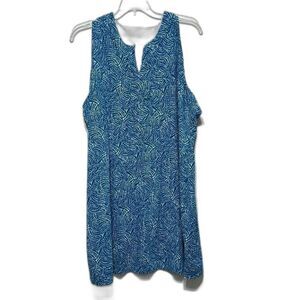 Coolibar Dress Oceanside Tank Top UV Protection Activewear Blue Womens size 2X